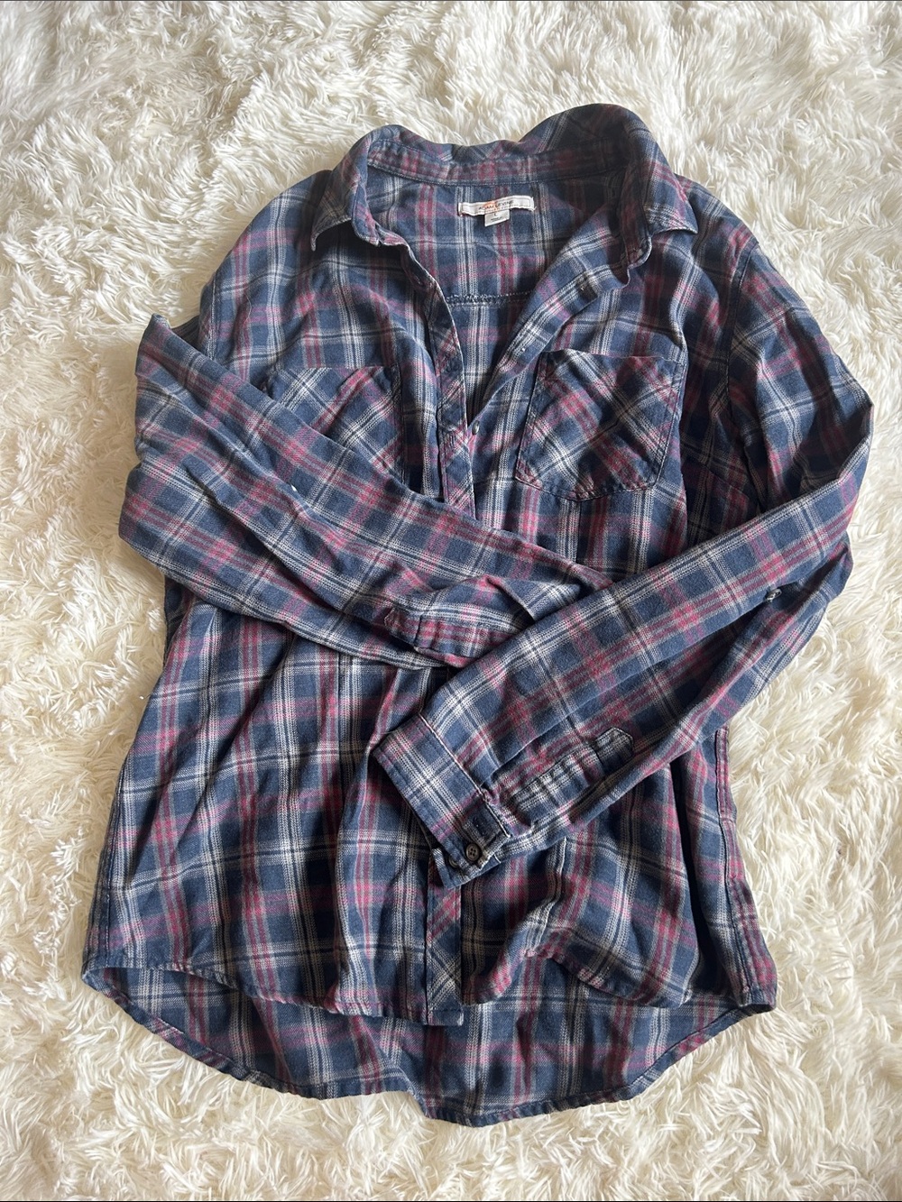 Adam Levine Collection Men's Navy and Red Plaid Button-Down Shirt